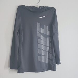Nike Youth Dri-fit Graphic Logo Hooded Long Sleeve Shirt Size S Youth (EUC)